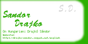 sandor drajko business card