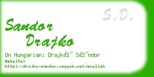 sandor drajko business card